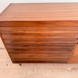 Louvered Front Walnut Low Dresser