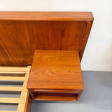 Danish Teak Queen Size Platform Bed w/ Nightstands