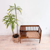 Vintage Woven Rope Phone Bench