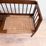 Vintage Woven Rope Phone Bench