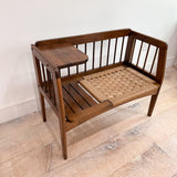 Vintage Woven Rope Phone Bench