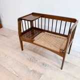 Vintage Woven Rope Phone Bench