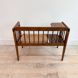 Vintage Woven Rope Phone Bench