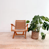 Folding Woven Rope Chair w/ Arms