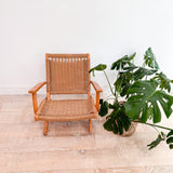 Folding Woven Rope Chair w/ Arms