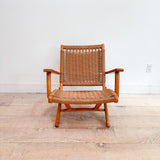 Folding Woven Rope Chair w/ Arms