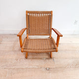 Folding Woven Rope Chair w/ Arms