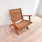 Folding Woven Rope Chair w/ Arms