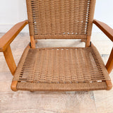 Folding Woven Rope Chair w/ Arms