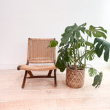 Folding Armless Woven Rope Chair