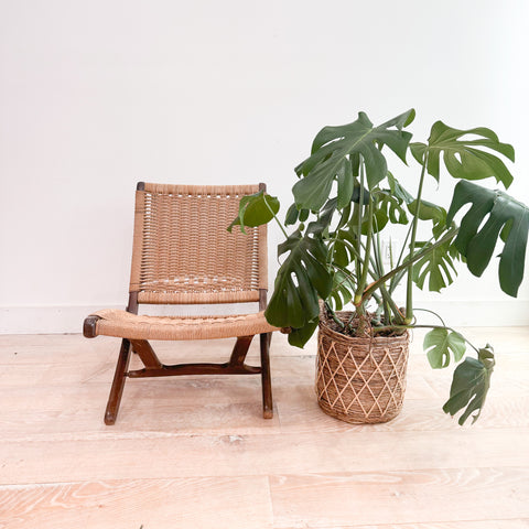 Folding Armless Woven Rope Chair