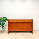 Danish Teak Media Cabinet w/ Sliding Doors