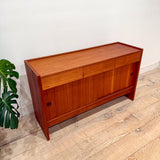 Danish Teak Media Cabinet w/ Sliding Doors