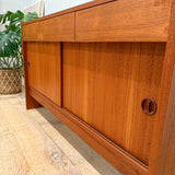 Danish Teak Media Cabinet w/ Sliding Doors