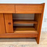 Danish Teak Media Cabinet w/ Sliding Doors