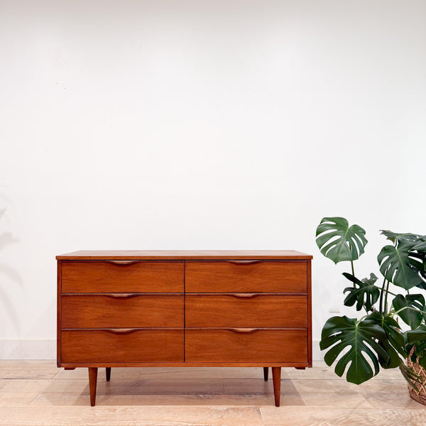 mid century modern lowboy dresser Mid Century Low Dresser w/ Sculpted Pulls