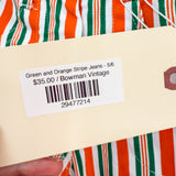 Green and Orange Stripe Jeans - 5/6