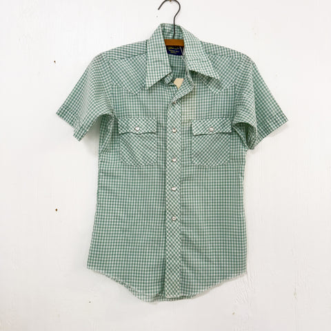 Green Gingham Pearlsnap