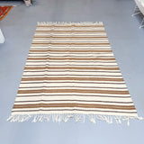 Vintage Brown/White Rug 5'1x8'