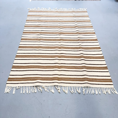 Vintage Brown/White Rug 5'1x8'