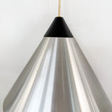 60's Chrome + Wood Pendant Light