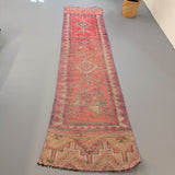 Vintage Turkish Blush Pink Runner 2'4x10'1