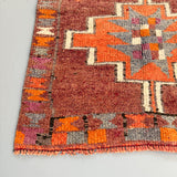 Turkish Runner - Maroon/Orange 3’4x10’2
