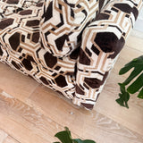 Vintage Brown/White Sleeper Sofa