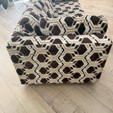Vintage Brown/White Sleeper Sofa