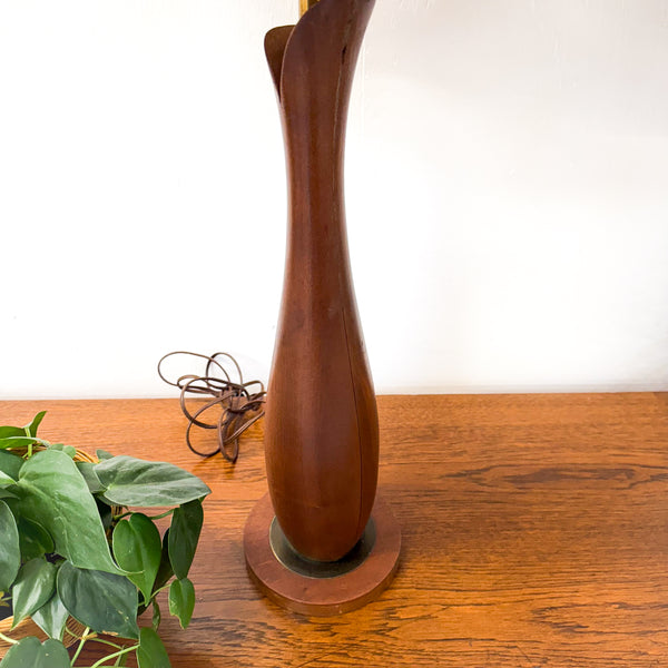 Pair of Mid Century Walnut Lamps – Atomic Furnishing & Design