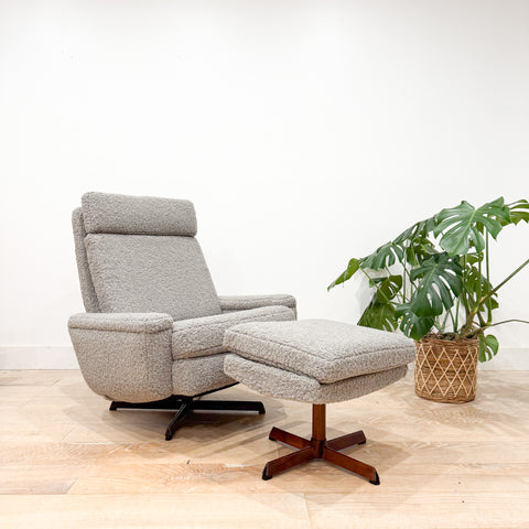 Danish Rocker w/ Ottoman - New Grey Shearling