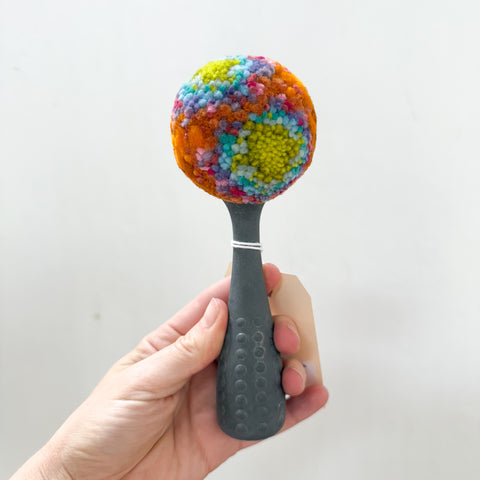 Polka Dot Scoop Puff | Green + Orange