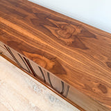Mid Century Walnut 9 Drawer Low Dresser