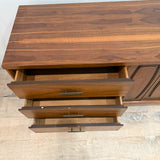 Mid Century Walnut 9 Drawer Low Dresser
