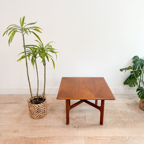 Mid Century Sculpted Walnut End Table