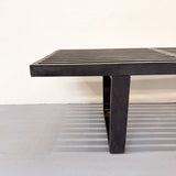 Vintage Black Slat Bench
