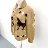 Vtg Cowichan Chunky Knit Wool Cardigan