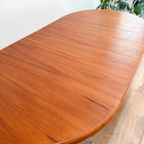 Danish Teak Round Dining Table w/ Sculpted Legs
