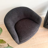 Pair of Vintage Swivel Chairs - New Charcoal Upholstery