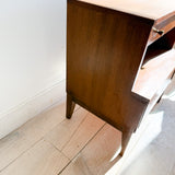 Mid Century 2 Tier Walnut Nightstand