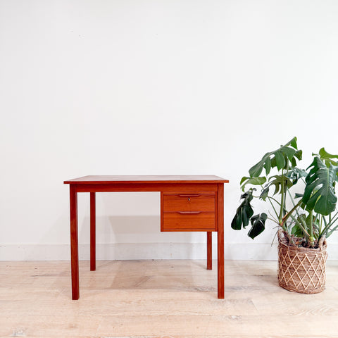 Small Danish Teak Desk with Key