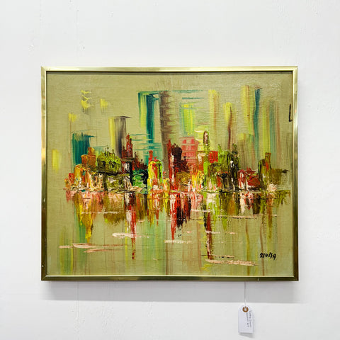 Vintage Green Abstract Art