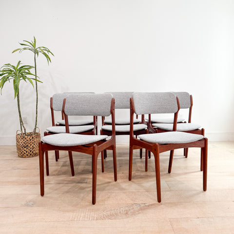 Set of 8 Teak Erik Buch Dining Chairs