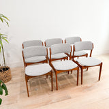 Set of 6 Teak Erik Buch Dining Chairs