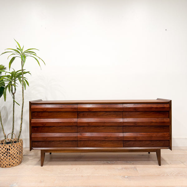 lane mid century modern dresser 1st Edition Low – Atomic Furnishing & Design Color:Tickle Me Pink Alessandra Rich Cream silk Ample storage Mama
