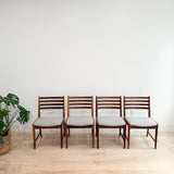 Set of 4 Rosewood Uldum Dining Chairs - New Upholstery