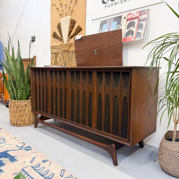 Walnut Brasilia Stereo Console Modern RetroMod – Atomic Furnishing