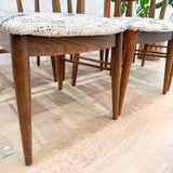 Set of 6 Walnut Dining Chairs w/ New Upholstery