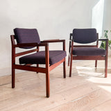 Pair of Jens Risom Occasional Chairs - Purple