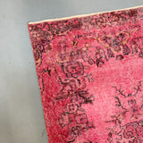 Pink Over-dyed Turkish Rug 3.3' x 7.1'